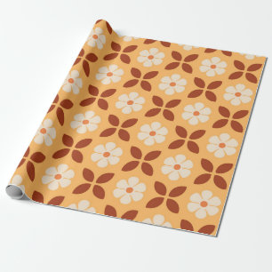 Retro-Blumen Herbstlaub Nahtloses Muster Geschenkpapier