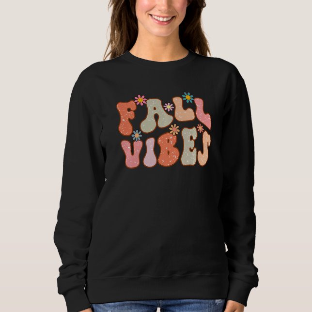 Retro-Blumen-Herbststimmung Herbststimmung Froher  Sweatshirt (Vorderseite)
