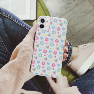 Retro-Blumen-Herzen Y2K-Muster Case-Mate iPhone 14 Hülle