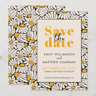 Retro-Blumen-Hochzeitseinladung zur Vorabanzeige Save The Date