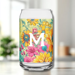 Retro-Blumen-Initiale Dosenglas