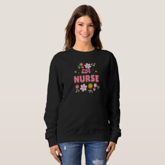 Retro-Blumen-Krankenschwester auf der Notfallstati Sweatshirt