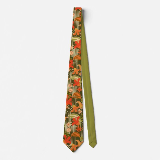 Retro-Blumen Krawatte (Vorderseite)