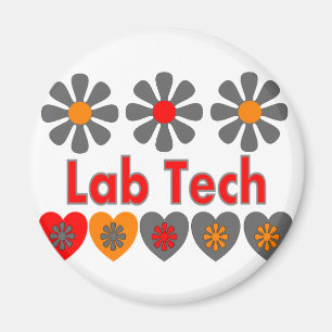 RETRO Blumen LabradorTech Magnet