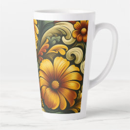 Retro-Blumen-Lattentasse 12 & 17 oz Milchtasse