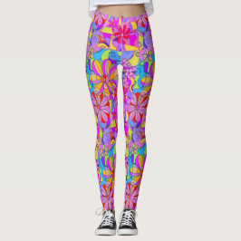 Retro Blumen-Leggings Leggings