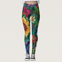Retro-Blumen-Leggings