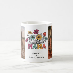 Retro-Blumen-"Mama"-Fotomug Kaffeetasse