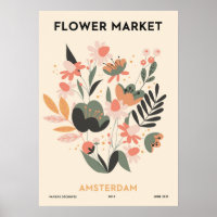 Retro Blumen Market Amsterdam Farbenfrohe Flora