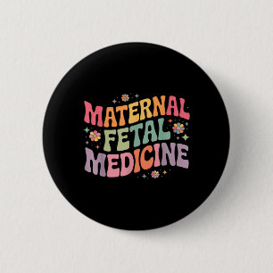 Retro-Blumen-Mütterliche Fetalmedizin M Button