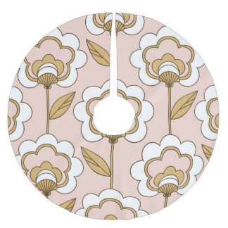 Retro Blumen: nahtlos Vintages Muster. Polyester Weihnachtsbaumdecke
