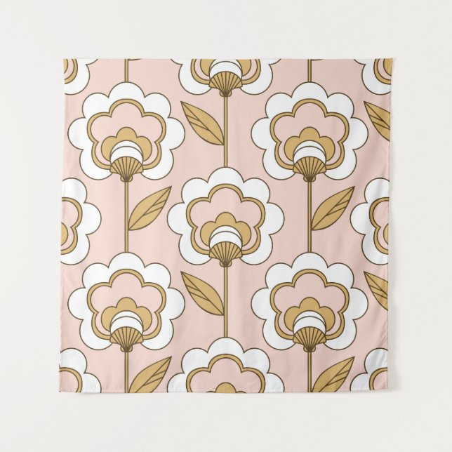 Retro Blumen: nahtlos Vintages Muster. Wandteppich (Vorderseite)