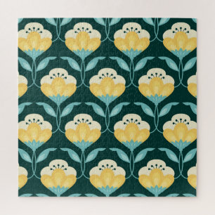 Retro-Blumen-Nahtloses-Vintage-Muster Puzzle