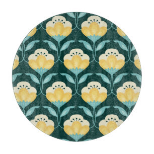 Retro-Blumen-Nahtloses-Vintage-Muster Schneidebrett