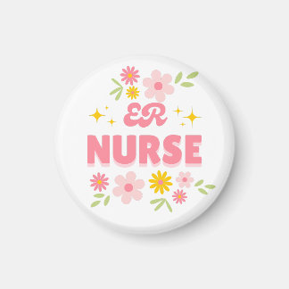 Retro-Blumen-Notfallkrankenschwester Magnet