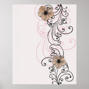 Retro Blumen Plakat