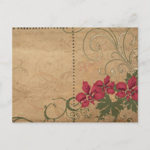 Retro-Blumen Postkarte