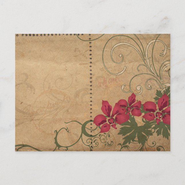 Retro-Blumen Postkarte (Vorderseite)
