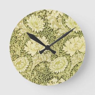 Retro-Blumen Runde Wanduhr