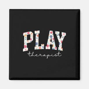 Retro-Blumen-Spieltherapeut Mental Health Professi Magnet