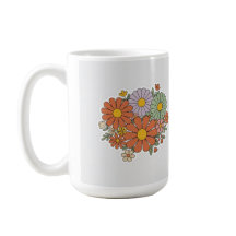 Retro-Blumen-Tasse – Vintage-Gänseblümchen und Wil