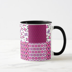 Retro-Blumen-Totenkopf-Polka-Dot Tasse