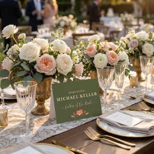 Retro-Blumen-Vintage-Garten-Hochzeit-Tischschilder Karte
