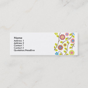 Retro Blumen-Visitenkarte Mini Visitenkarte