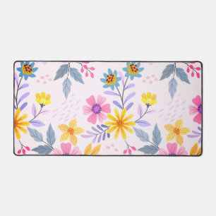 Retro-Blumen-Wildblumen-Schreibtischmatte Schreibtischunterlage
