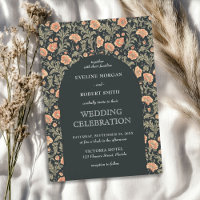 Retro-blumenart nouveau William Morris Hochzeit