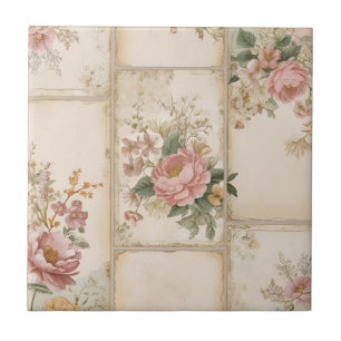 Retro-Blumenblock-Muster Fliese
