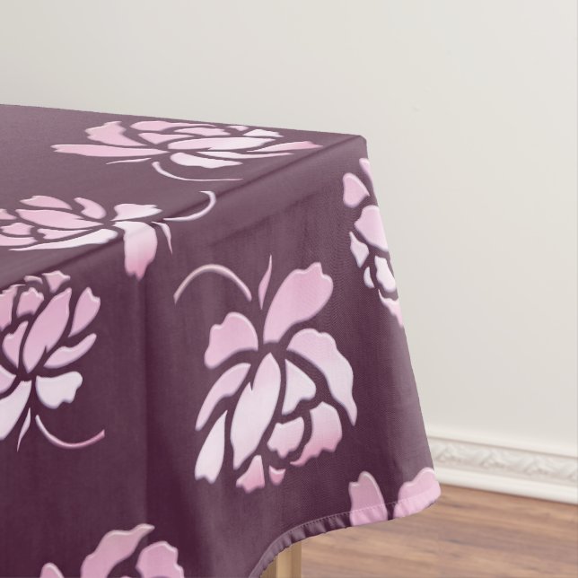 Retro Blumenburgunder-Muster Tischdecke (Beispiel)
