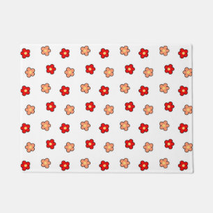 Retro Blumendesign in weißer und weißer Blume Fußmatte