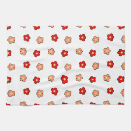 Retro Blumendesign in weißer und weißer Blume Geschirrtuch