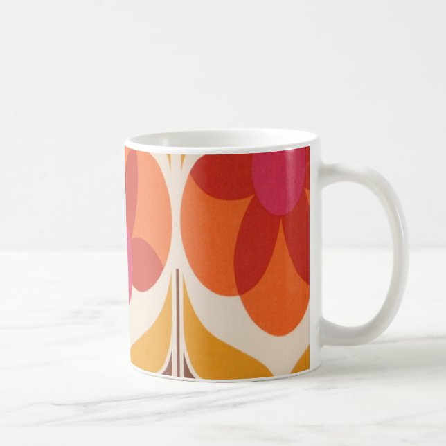 Retro-Blumendesign Kaffeetasse (Rechts)