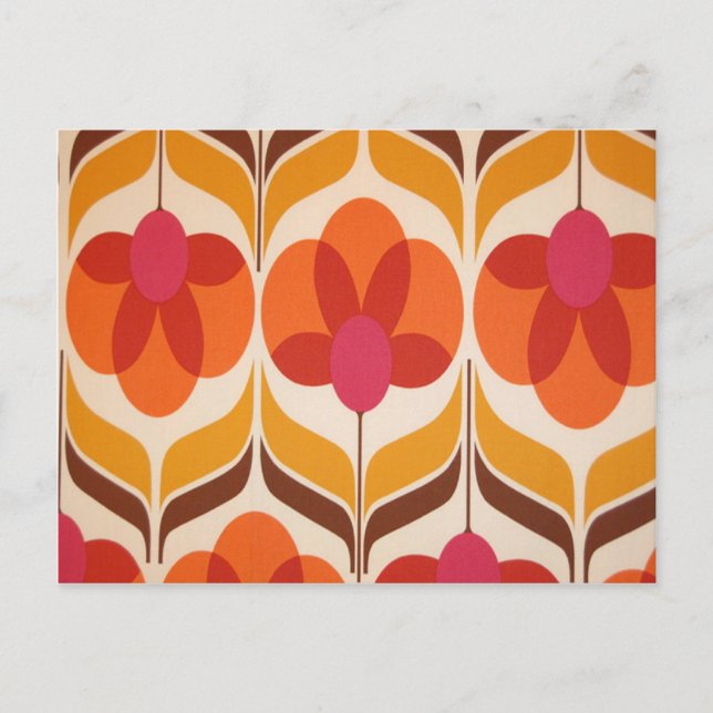 Retro-Blumendesign Postkarte (Vorderseite)