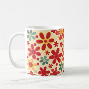 Retro. Blumenelemente Tasse