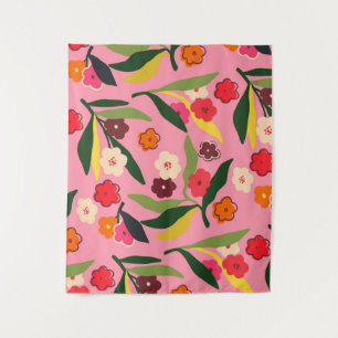 Retro-Blumenfelder Wandteppich