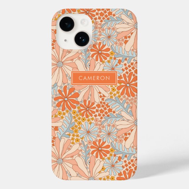 Retro-Blumengarten-Muster Case-Mate iPhone Hülle (Rückseite)