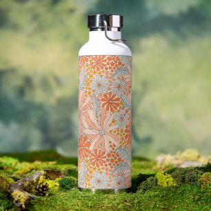 Retro-Blumengarten-Muster Trinkflasche