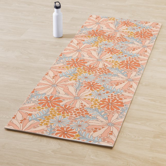 Retro-Blumengarten-Muster Yogamatte (Beispiel)