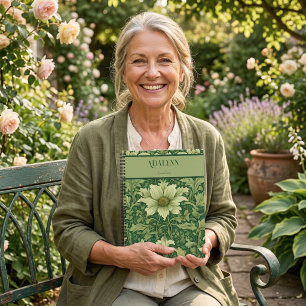 Retro-Blumengeschenke zum Ruhestand für Mama Grün Notizbuch