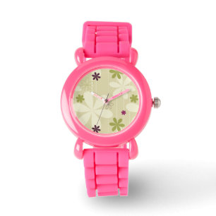 Retro Blumenhintergrund Armbanduhr