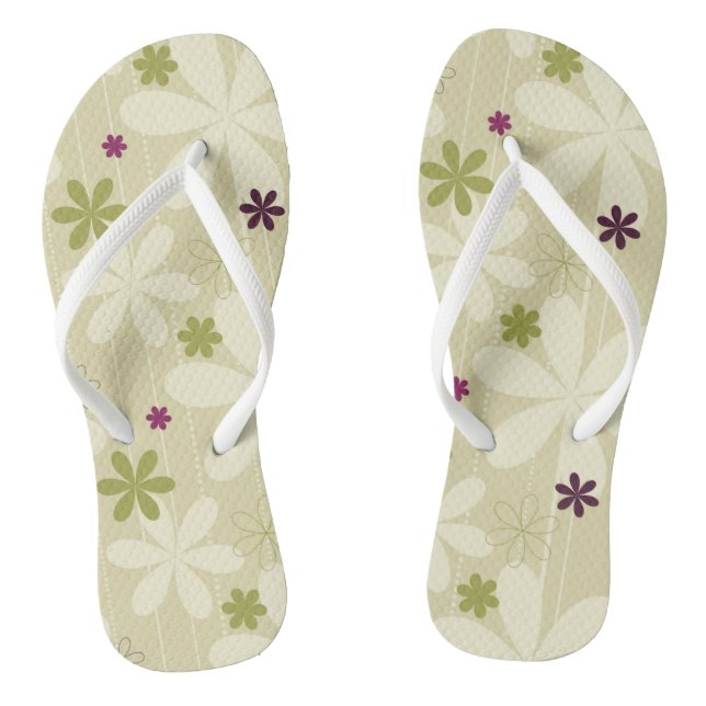 Retro Blumenhintergrund Flip Flops (Fußbett)