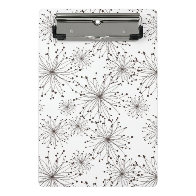 Retro Blumenhintergrund Mini Klemmbrett (Vorderseite)