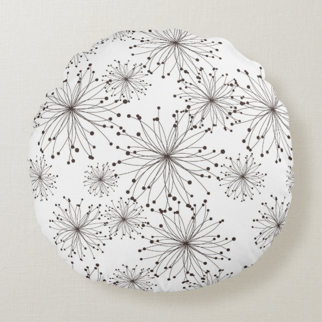 Retro Blumenhintergrund Rundes Kissen (Vorderseite)