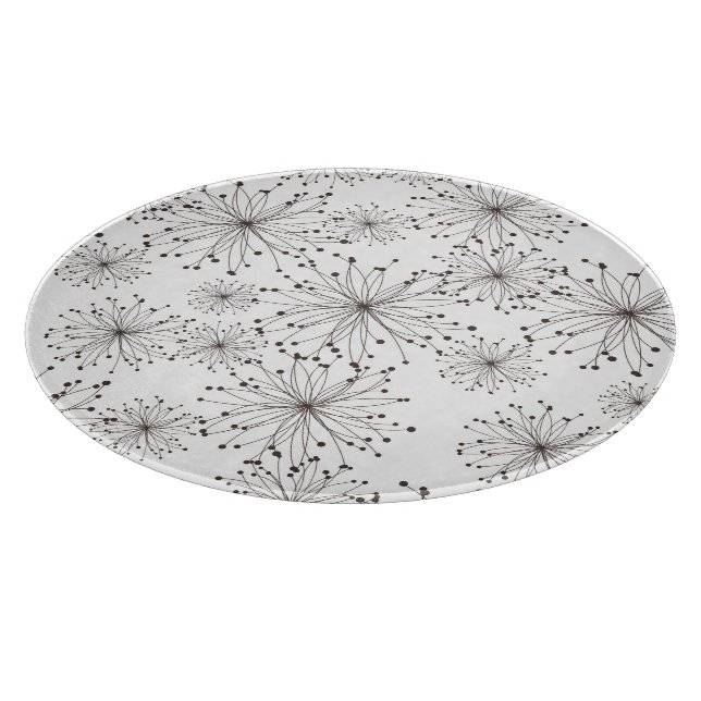 Retro Blumenhintergrund Schneidebrett (Ecke)