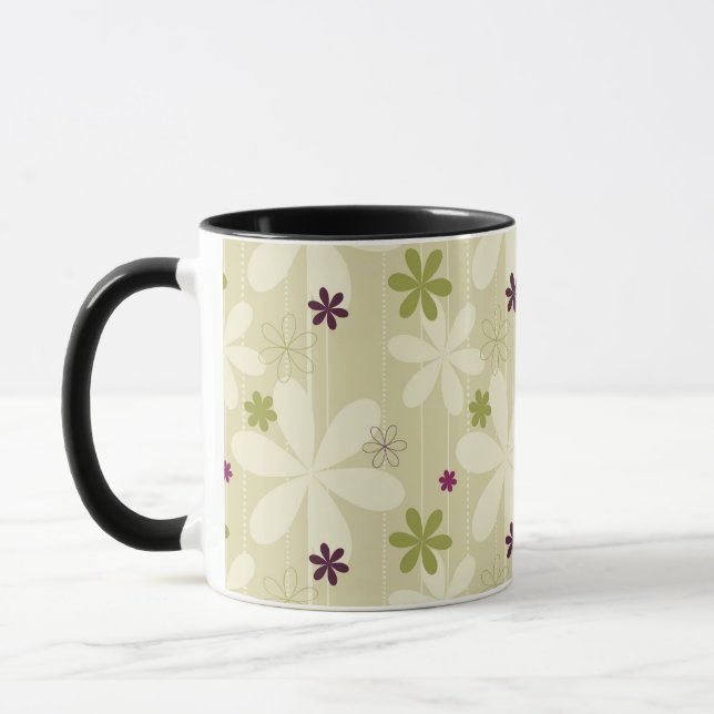 Retro Blumenhintergrund Tasse (Links)