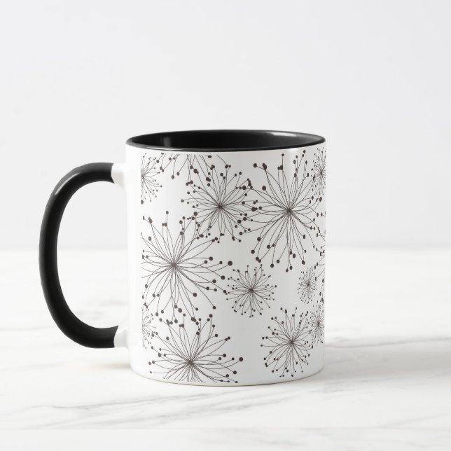 Retro Blumenhintergrund Tasse (Links)