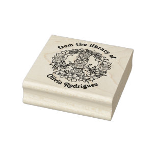 Retro-Blumenmotiv-Friedenszeichen aus der Biblioth Gummistempel